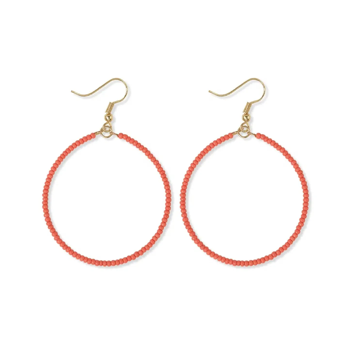 Ruby Solid Beaded Hoop Earrings