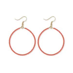 Ruby Solid Beaded Hoop Earrings