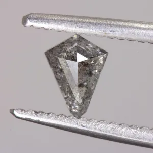 SALT AND PEPPER .55c KITE SHAPE ROSE CUT DIAMOND LOOSE RUSTIC NATURAL GEOMETRIC