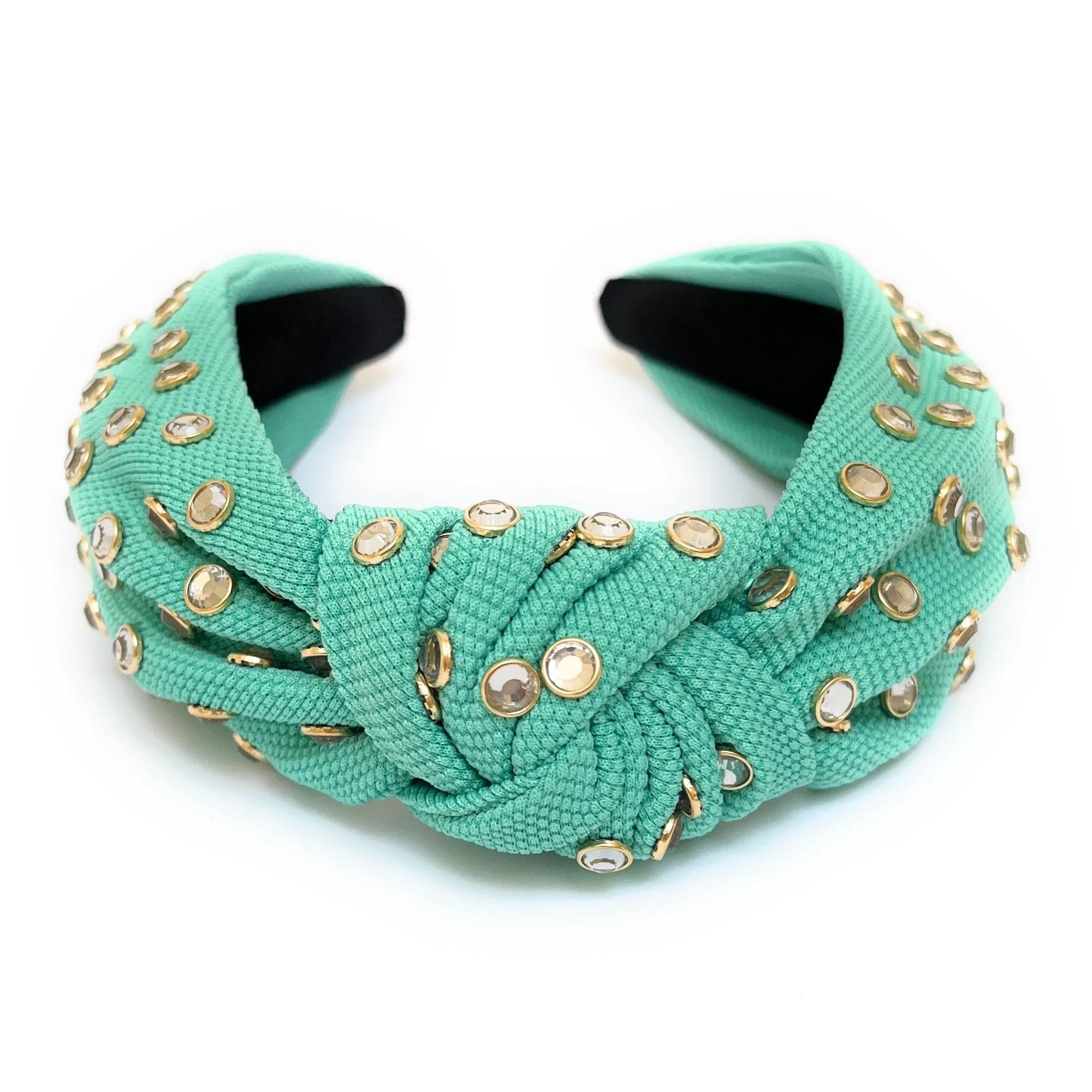 Seafoam Green Jeweled Knot Headband