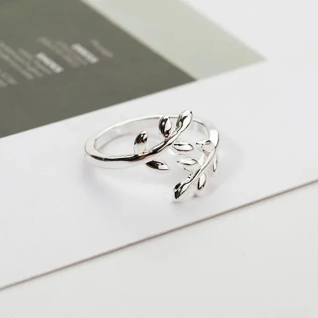 Silver Color Irregular Hollow Double Line Geometric Set Ring Female Simple Unique Design Fashion Adjustable Jewelry Gifts