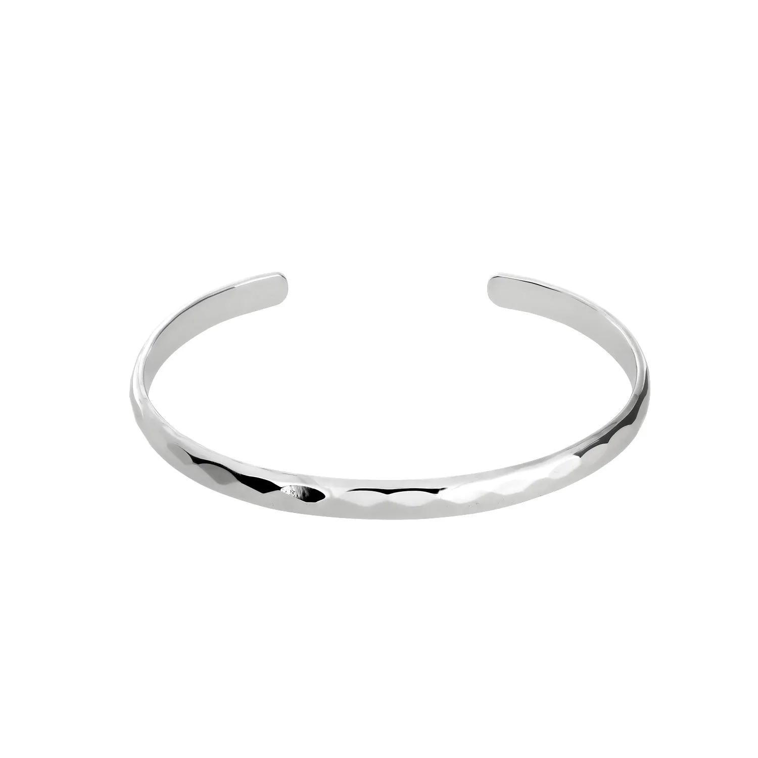 Silver Hammered Cuff Bangle