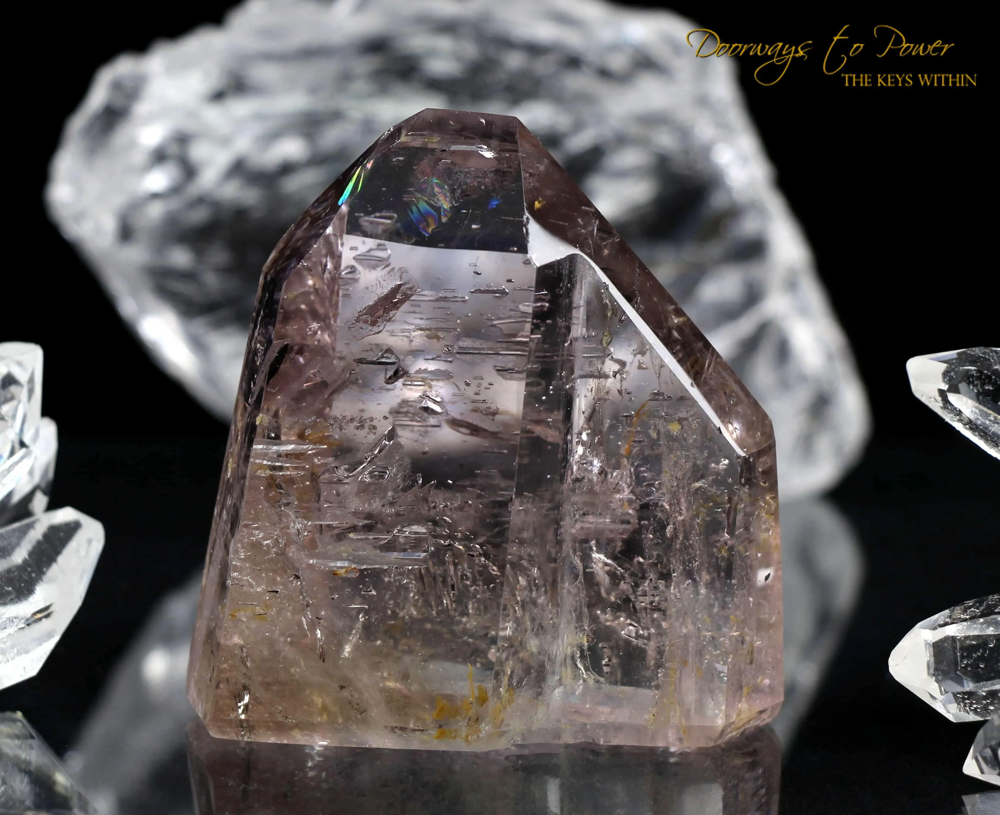 Smoky Amethyst Phantom Quartz Point w/ Glyphs