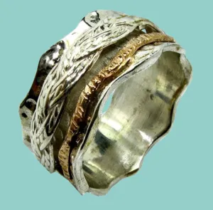 Spinner ring stress relief silver gold designer rings celtic Israeli rings in all sizes