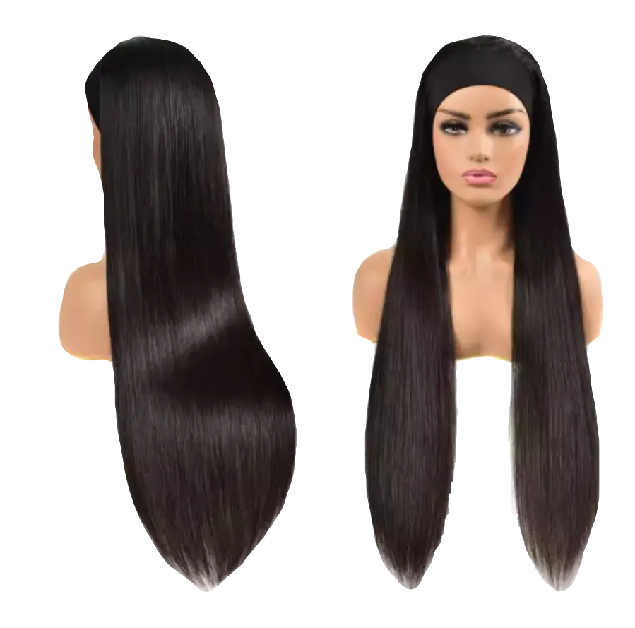 Straight Human Hair Headband Wig