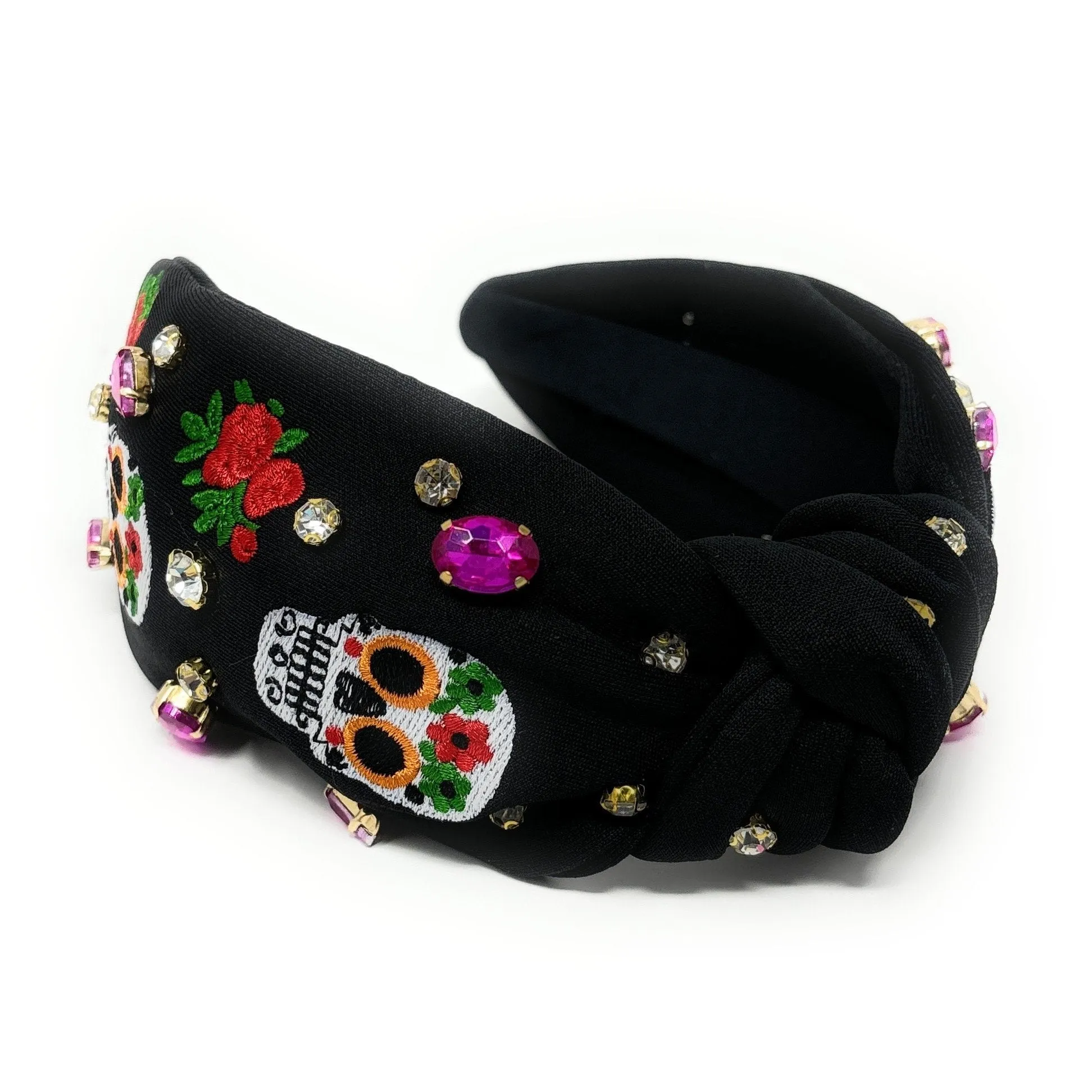 Sugar Skull Jeweled Knot Headband