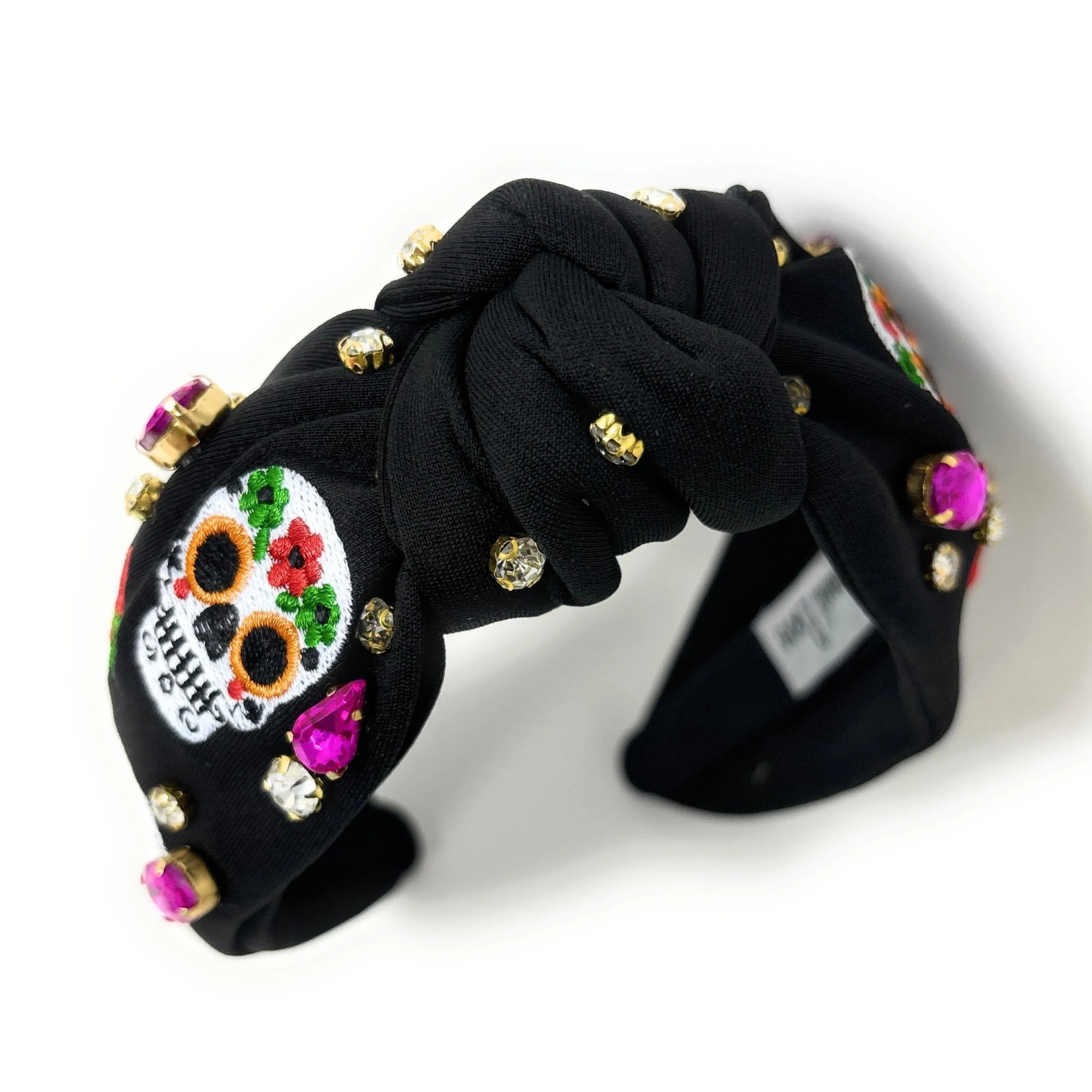 Sugar Skull Jeweled Knot Headband