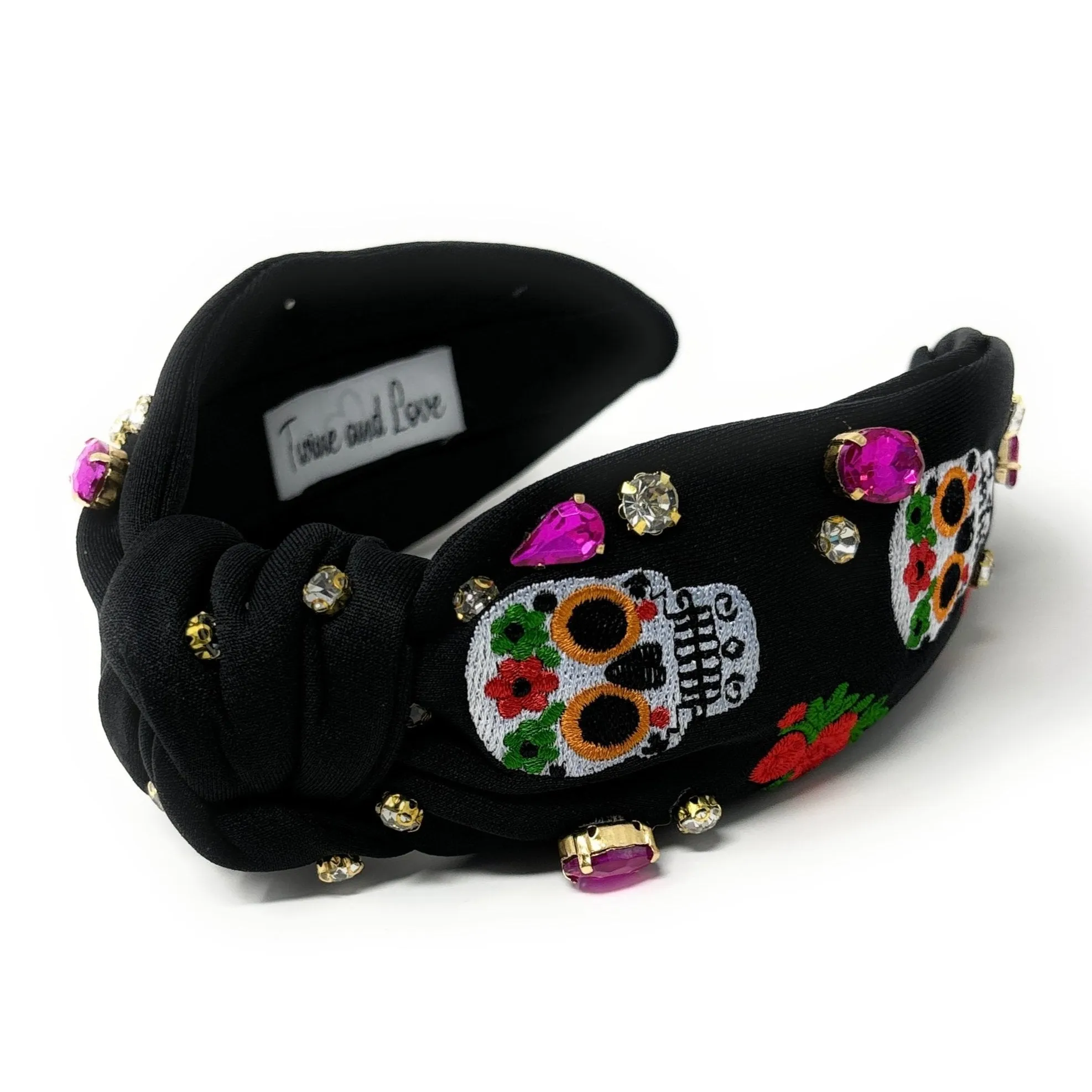 Sugar Skull Jeweled Knot Headband