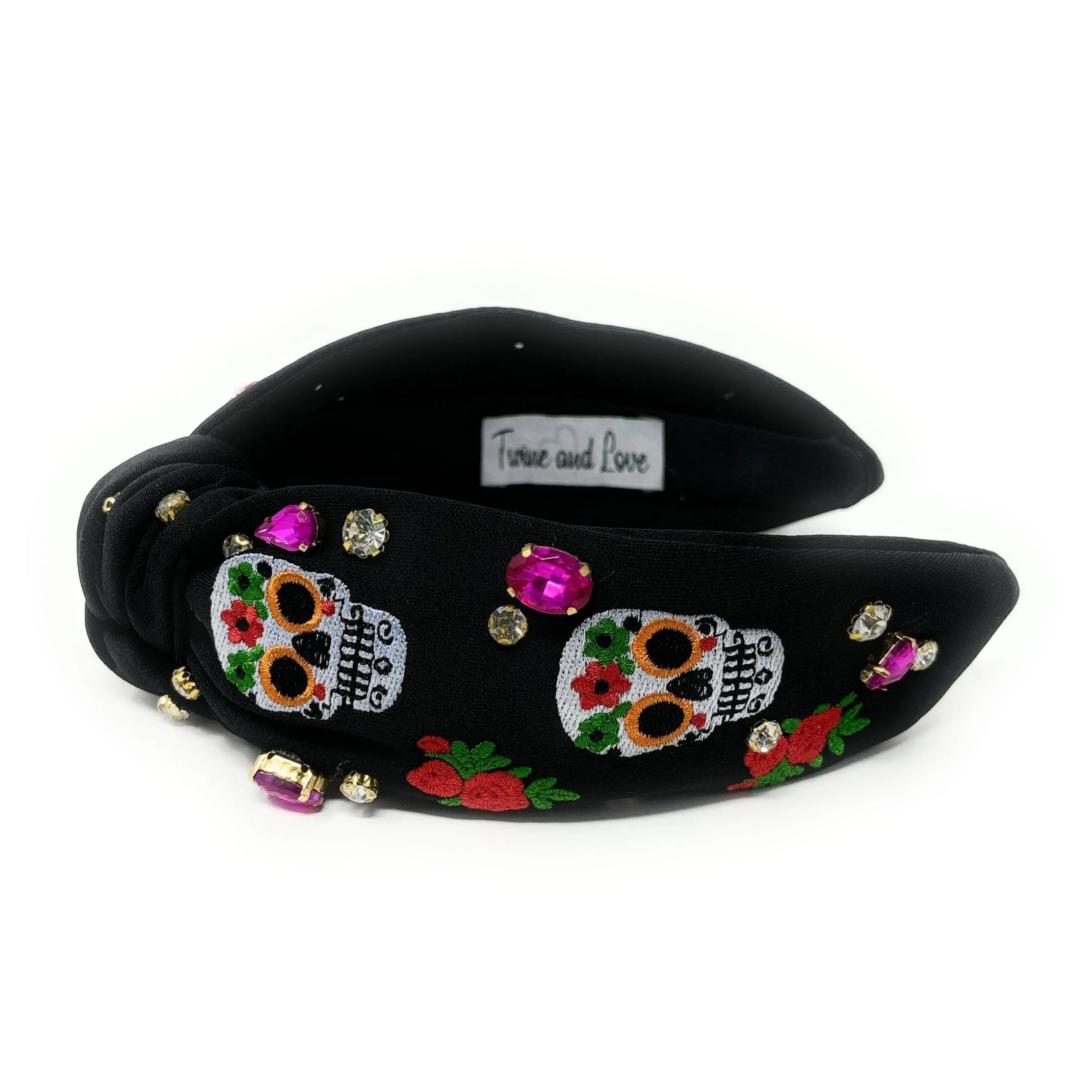 Sugar Skull Jeweled Knot Headband