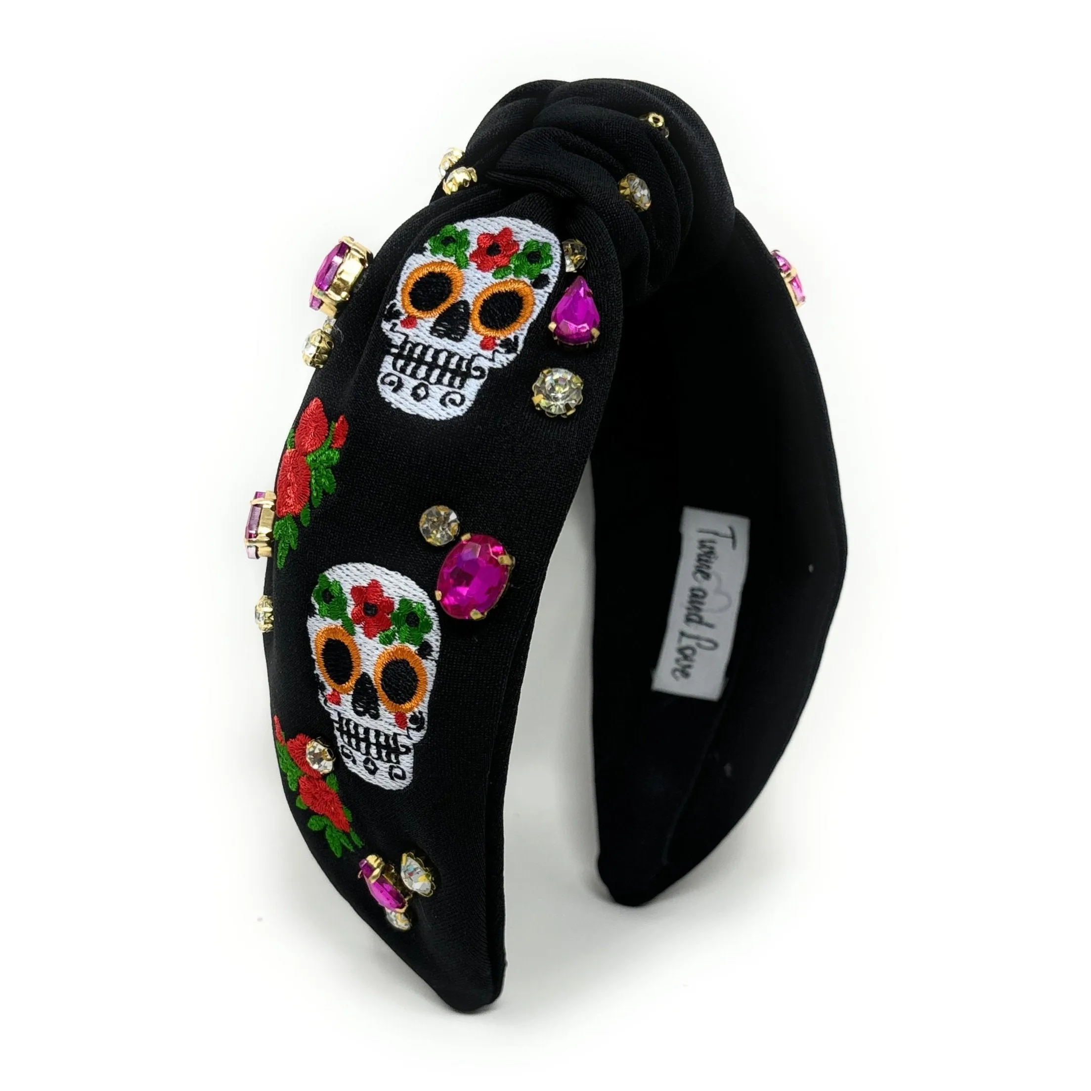 Sugar Skull Jeweled Knot Headband