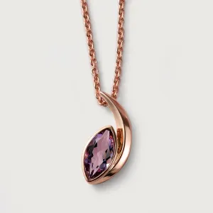 Surf Moon Pendant with Pink Amethyst