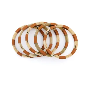 Terracotta and Ivory Tile Bangle Set