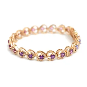 The Love Ombre' Gemstone Heart Tennis Bracelet