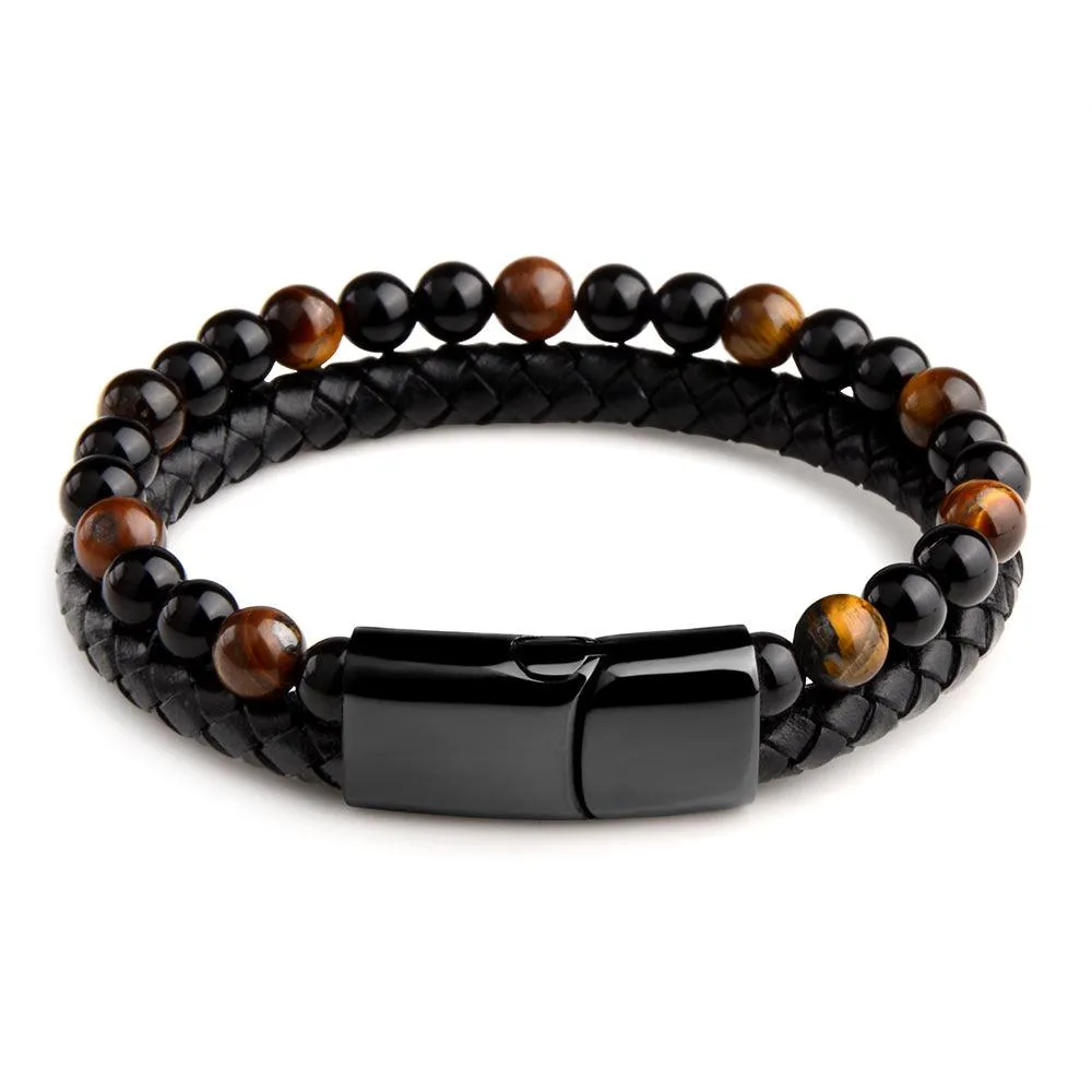 Tiger's Eye Leather Bracelet – Boost Your Strength and Mental Clarity