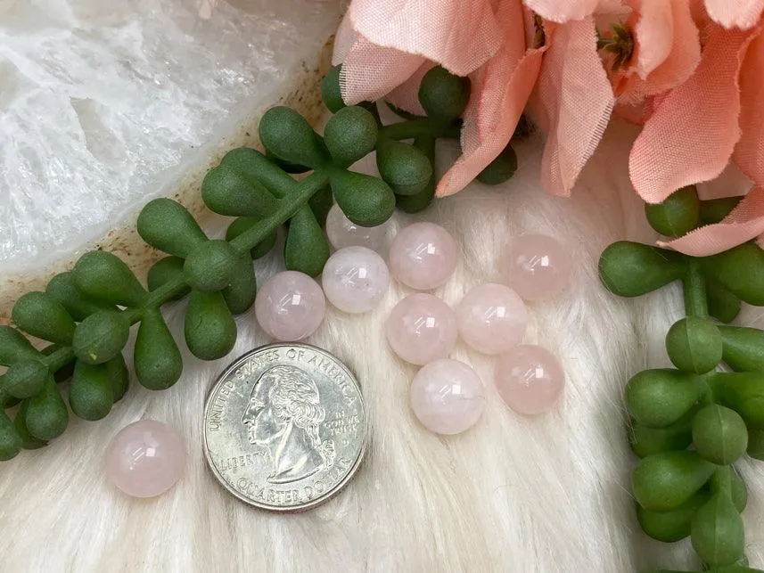 Tiny Rose Quartz Spheres