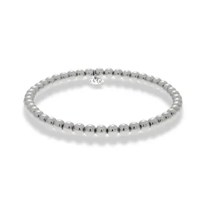 Tresore Beaded Stretch Bracelet in 18K White Gold