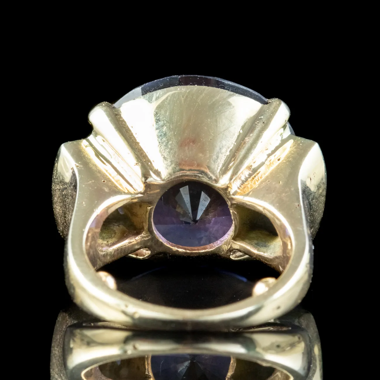 Vintage Synthetic Alexandrite Diamond Cocktail Ring 20ct Stone