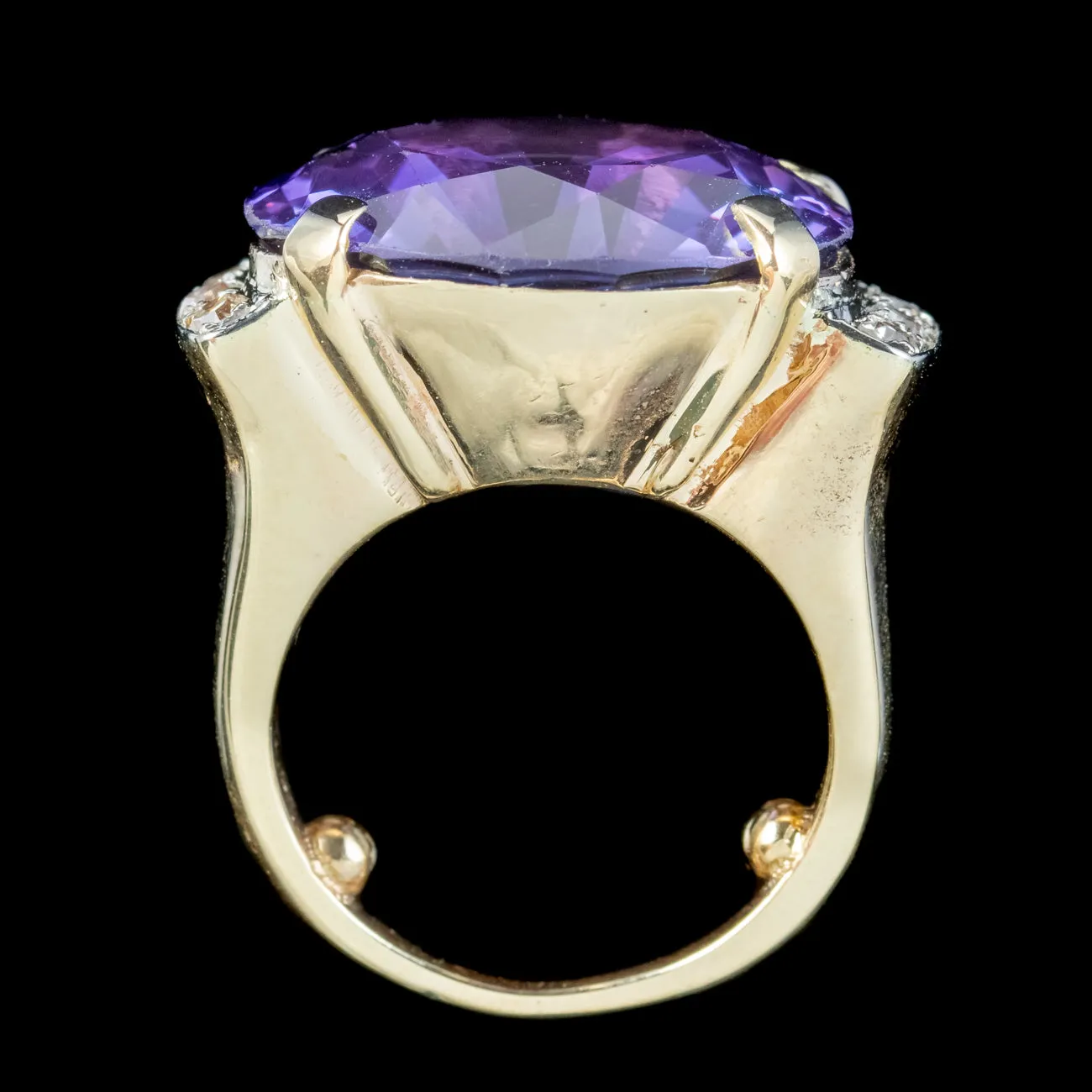 Vintage Synthetic Alexandrite Diamond Cocktail Ring 20ct Stone