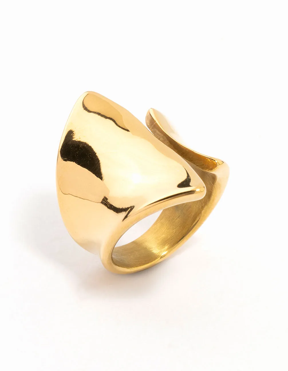 Waterproof Gold Plated Stainless Steel Wrapped Cocktail Ring