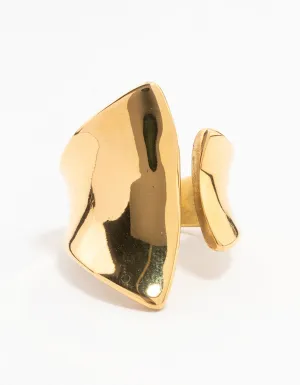 Waterproof Gold Plated Stainless Steel Wrapped Cocktail Ring