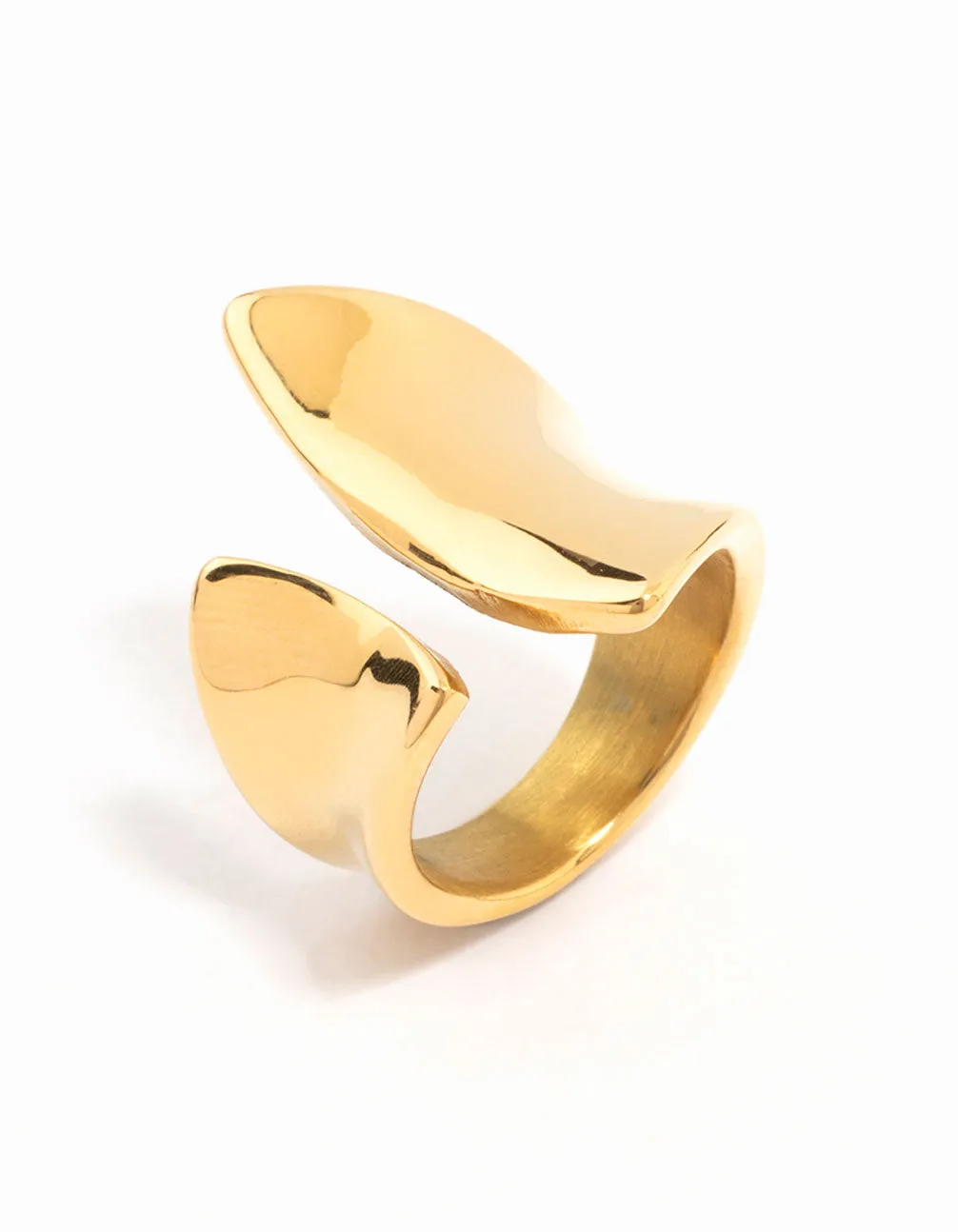 Waterproof Gold Plated Stainless Steel Wrapped Cocktail Ring