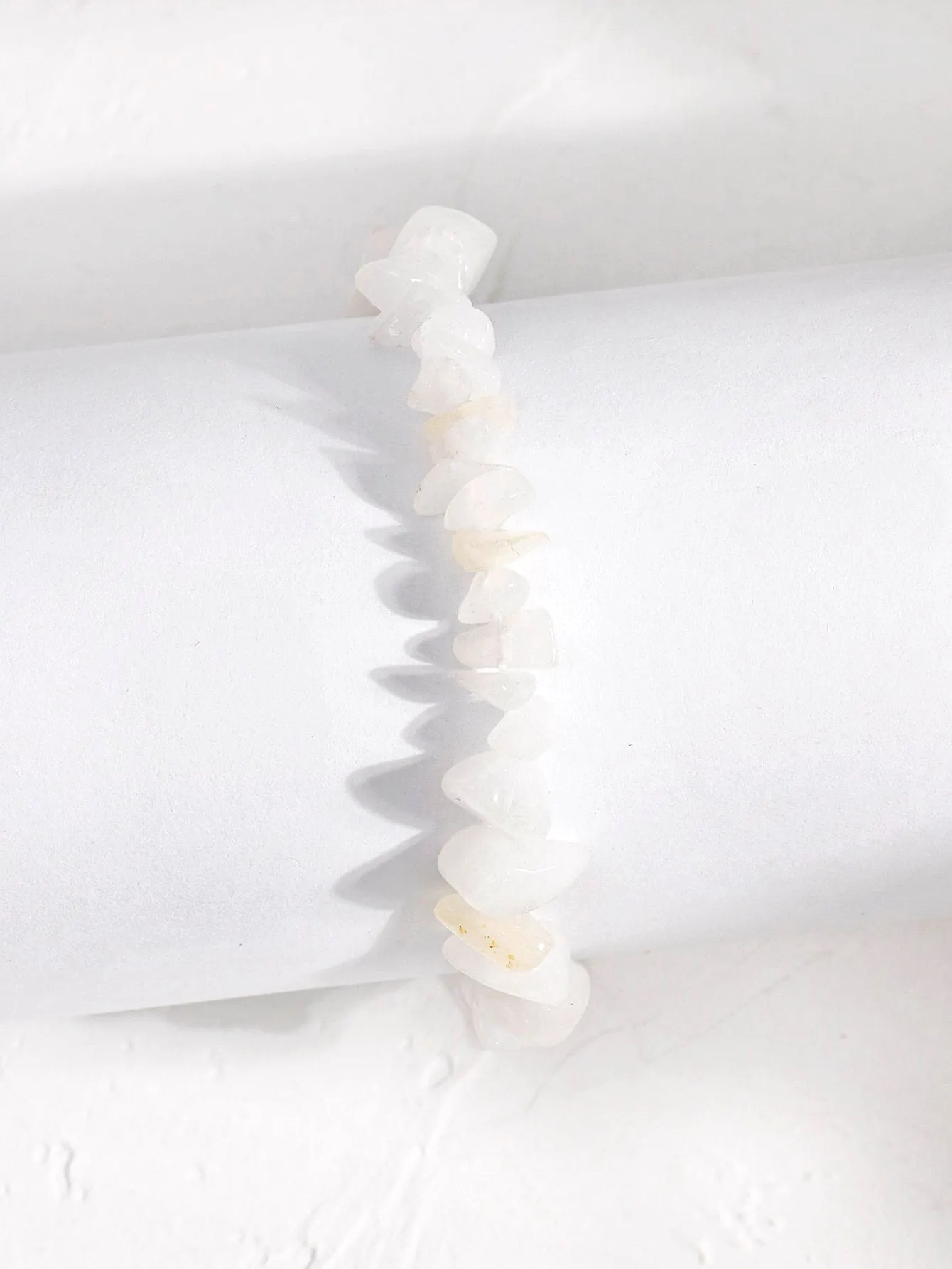 White Irregular Stone Decor Bracelet Women Bracelet Stackable Bracelet Crafted