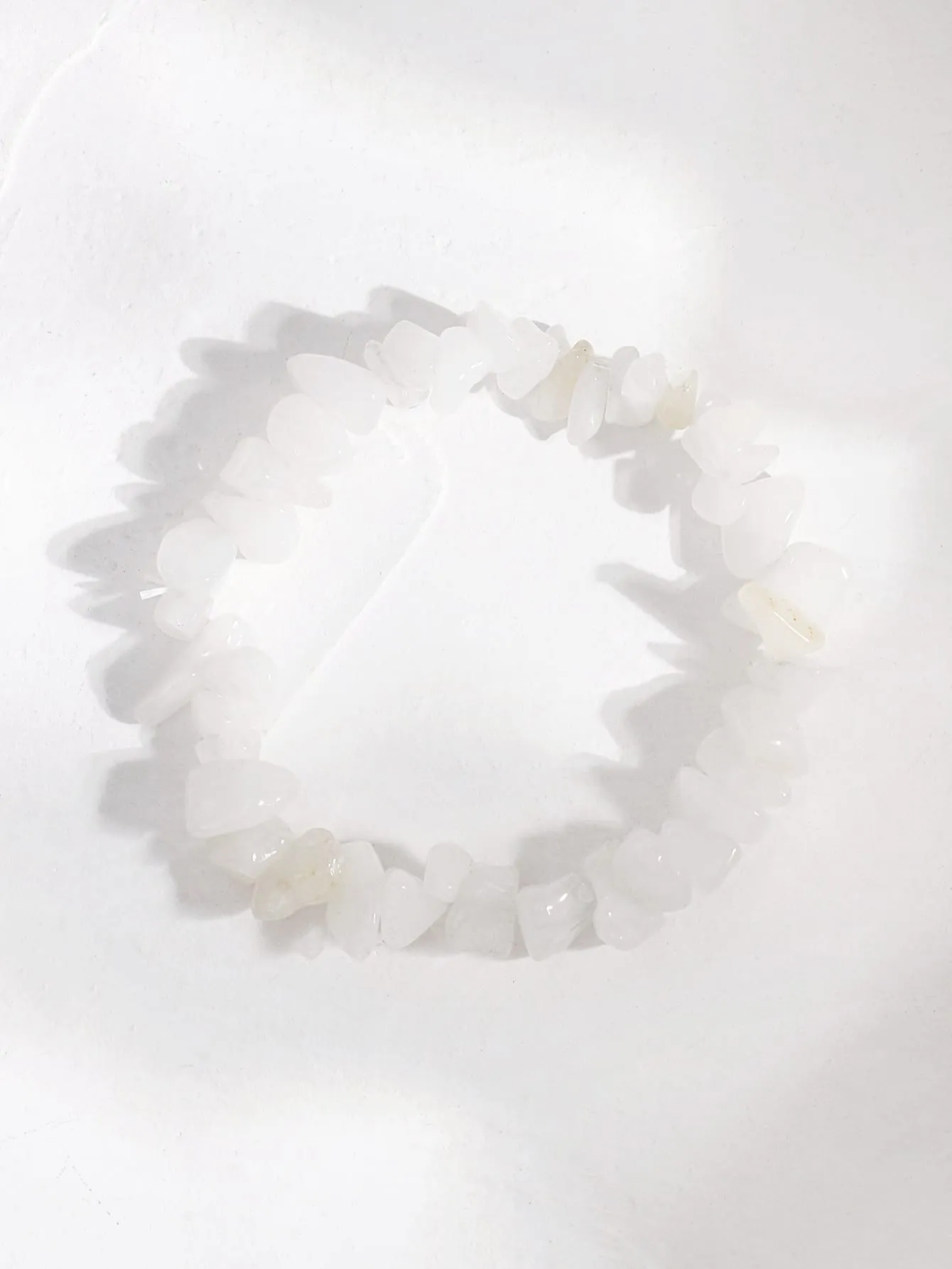 White Irregular Stone Decor Bracelet Women Bracelet Stackable Bracelet Crafted